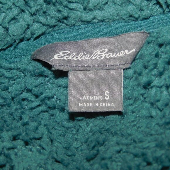 Eddie Bauer Womens S Green Quest Plush 2.0 1/4 Zip Teddy Fleece Sweater - Picture 5 of 7